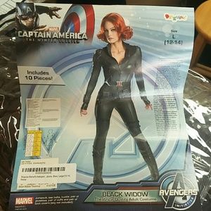Black widow avengers cosplay Halloween catsuit